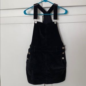 Tobi Through It All Black Corduroy Shift Dress